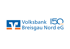 Von der Firma Volksbank Breisgau Nord eG: Logo mit klassischem Volksbank-Symbol und Jubiläumshinweis „150 Jahre“