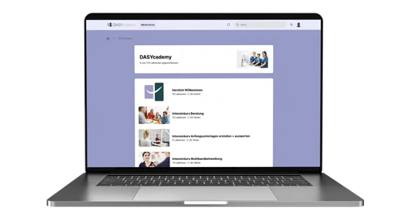 Die DASYcademy auf einem Laptop