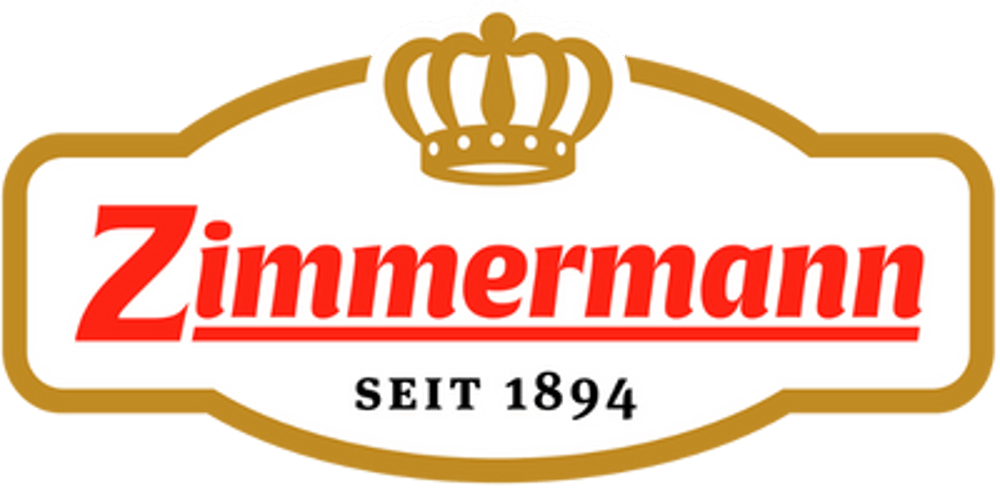 Logo von Zimmermann mit goldener Krone, rotem Schriftzug "Zimmermann" und "SEIT 1894" auf weißem Hintergrund.