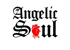 Global Munich Events München - Schwarzer Text Angelic Soul in gotischer Schrift mit einem blutenden roten Herz anstelle des o in Soul