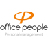 Orangefarbenes Logo mit „office people“ in Schwarz und „Personalmanagement“ in Grau.