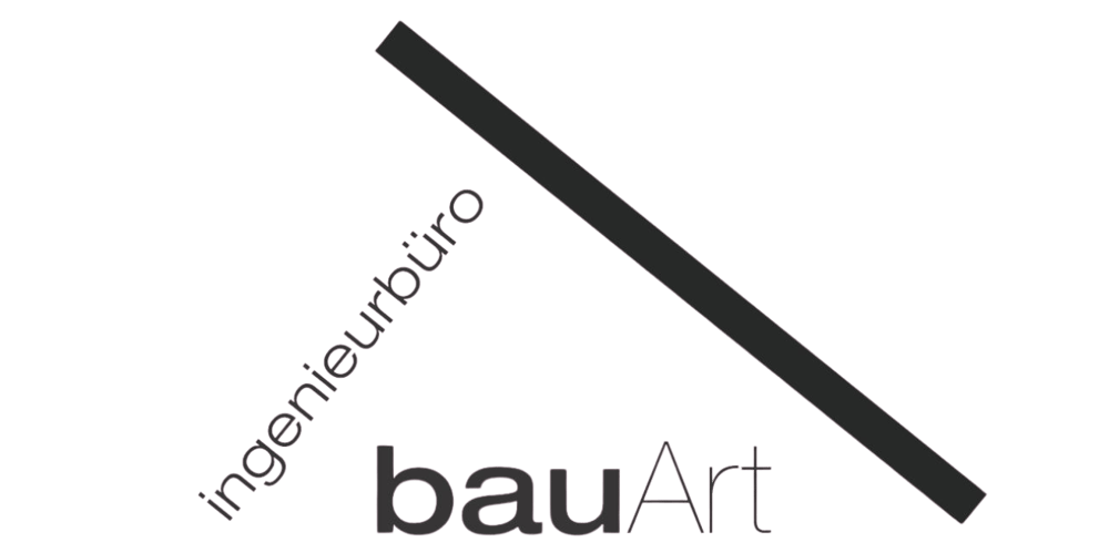 Logo von Ingenieurbüro bauArt mit einem diagonalen Strich.
