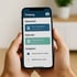 Smartphone mit Blick auf die App für Pflegedienste