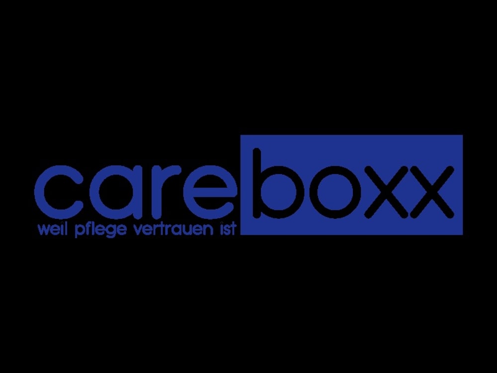 Careboxx-Logo mit Text "weil pflege vertrauen ist"