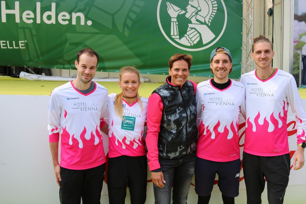 Die Staffel Hotel Vienna mit Julia Mayer und Michaela Dorfmeister beim Vienna City Marathon 2019