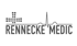 RENECKE MEDIC Logo mit EKG-Linie und stilisiertem roten Kreuz aus Punkten.