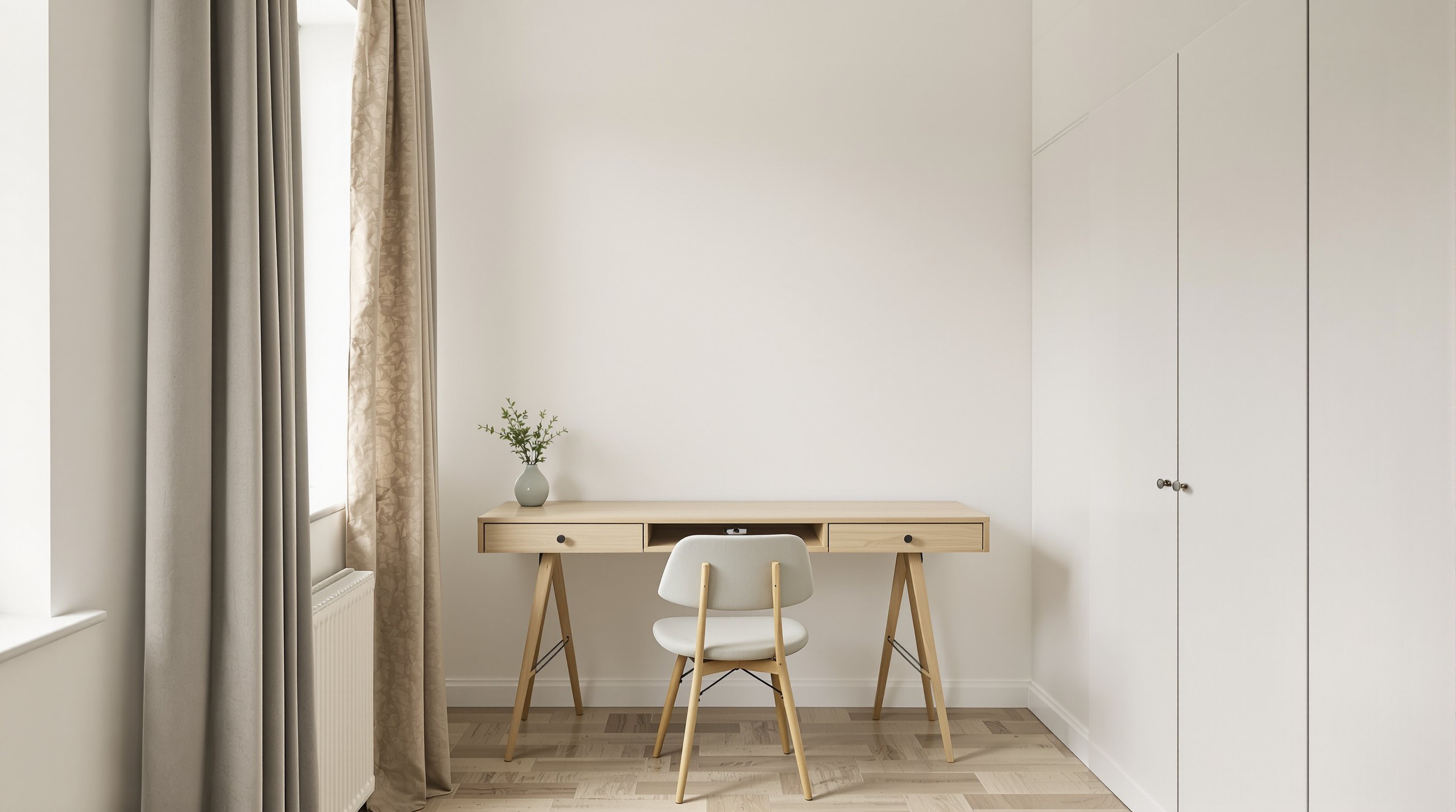 Minimalistisches Home-Office im Wohnraum