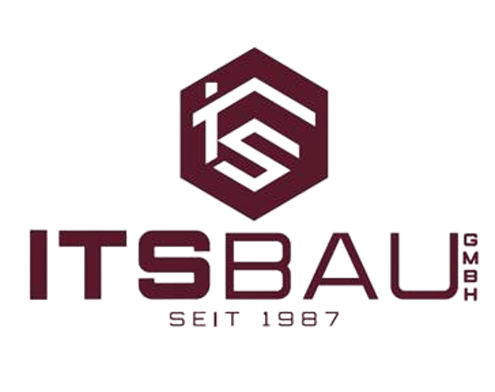 ITSBAU GmbH Logo: Rotes, geometrisches "TS"-Symbol über "ITSBAU" und "SEIT 1967" auf grünem Hintergrund.