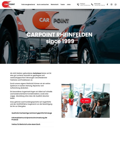 Webseite von Car Point