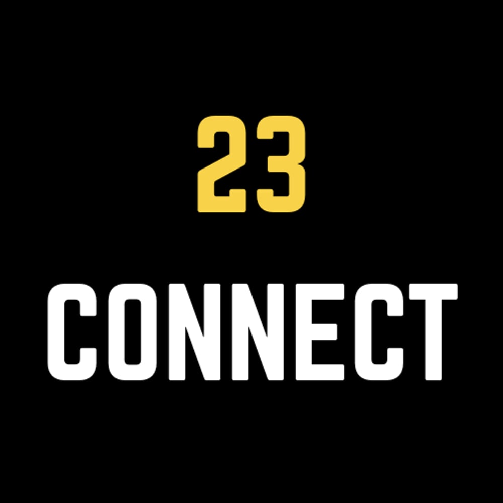 Schwarzer Hintergrund mit gelber Zahl "23" und weißem Wort "CONNECT".