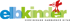 Das Logo von Elbkinder mit einem roten Vogel auf dem "r" und dem Text "VEREINIGUNG HAMBURGER KITAS".