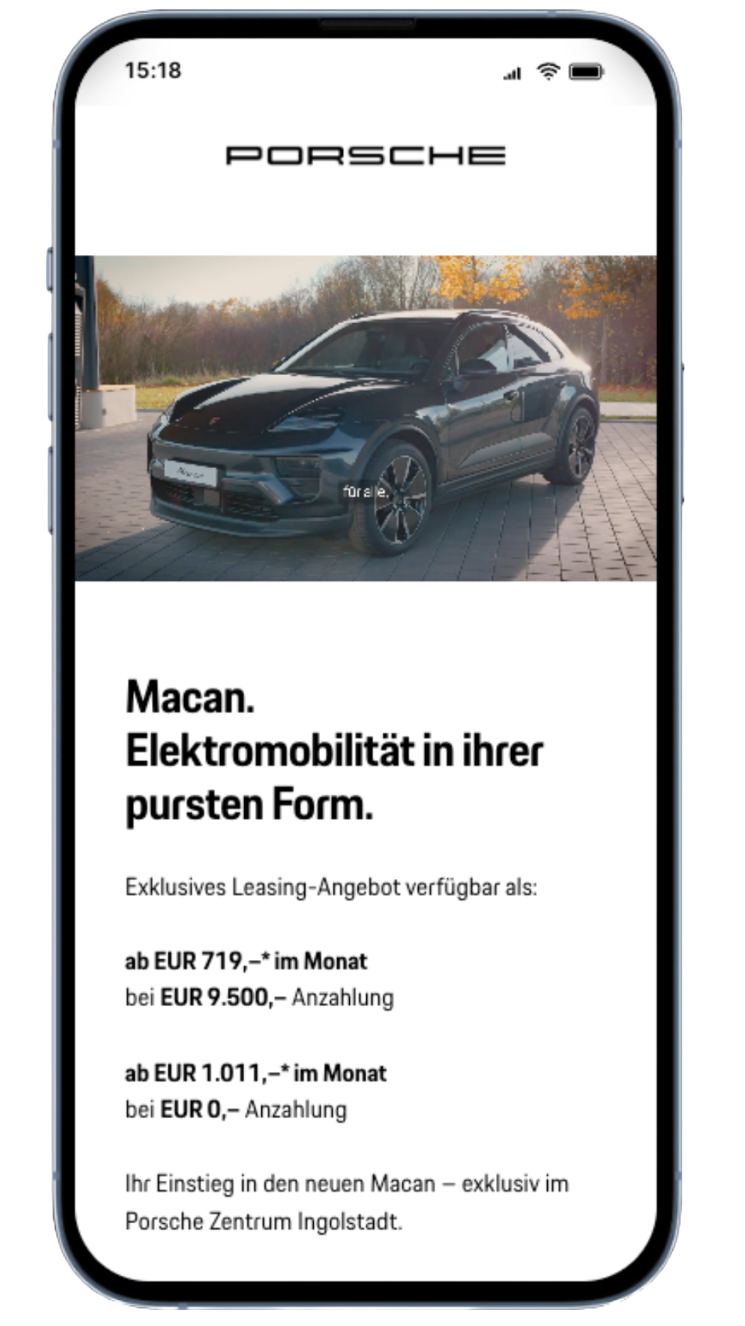 Porsche Zentrum Ingolstadt – Performance-Kampagne – Macan – Neukundengewinnung