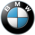 BMW Logo mit blauen und weißen Vierteln, umgeben von einem schwarzen Ring mit den Buchstaben "BMW" in Weiß.