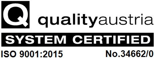 Quality Austria – ISO 9001:2015 System Certified und IQNET Zertifizierung