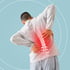 Man holding his painful lower back with highlighted spine — severe back pain relief at Accelerated Medical in Elko, NV