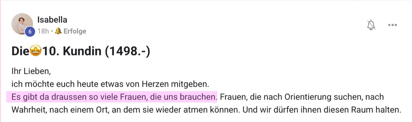 Isabella: die 10. Kundin
