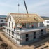 Einfamilienhaus im Rohbau mit Dachstuhl