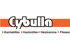 Logo von Cybulla mit orangefarbenem Balken und Stichworten Kachelöfen, Kaminöfen, Heizkamine, Fliesen