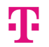 Magenta T-Logo auf grünem, körnigem Hintergrund.