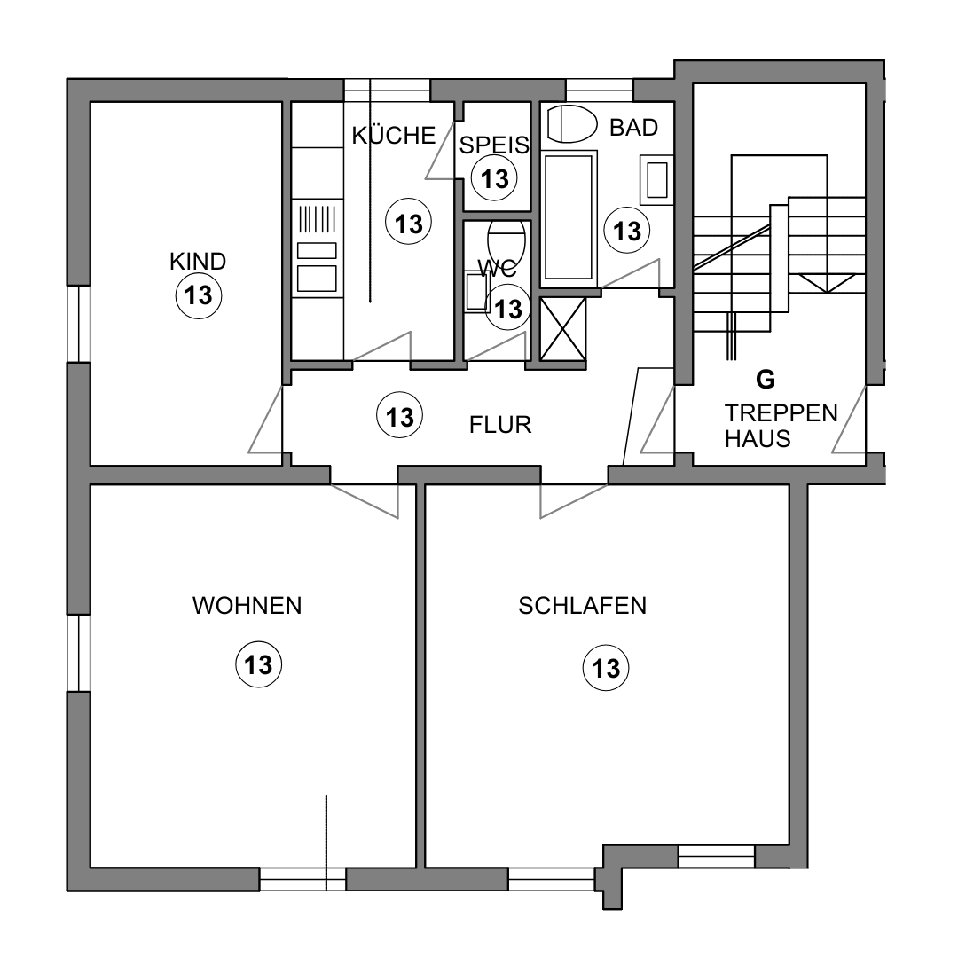 Grundriss Wohnung 13