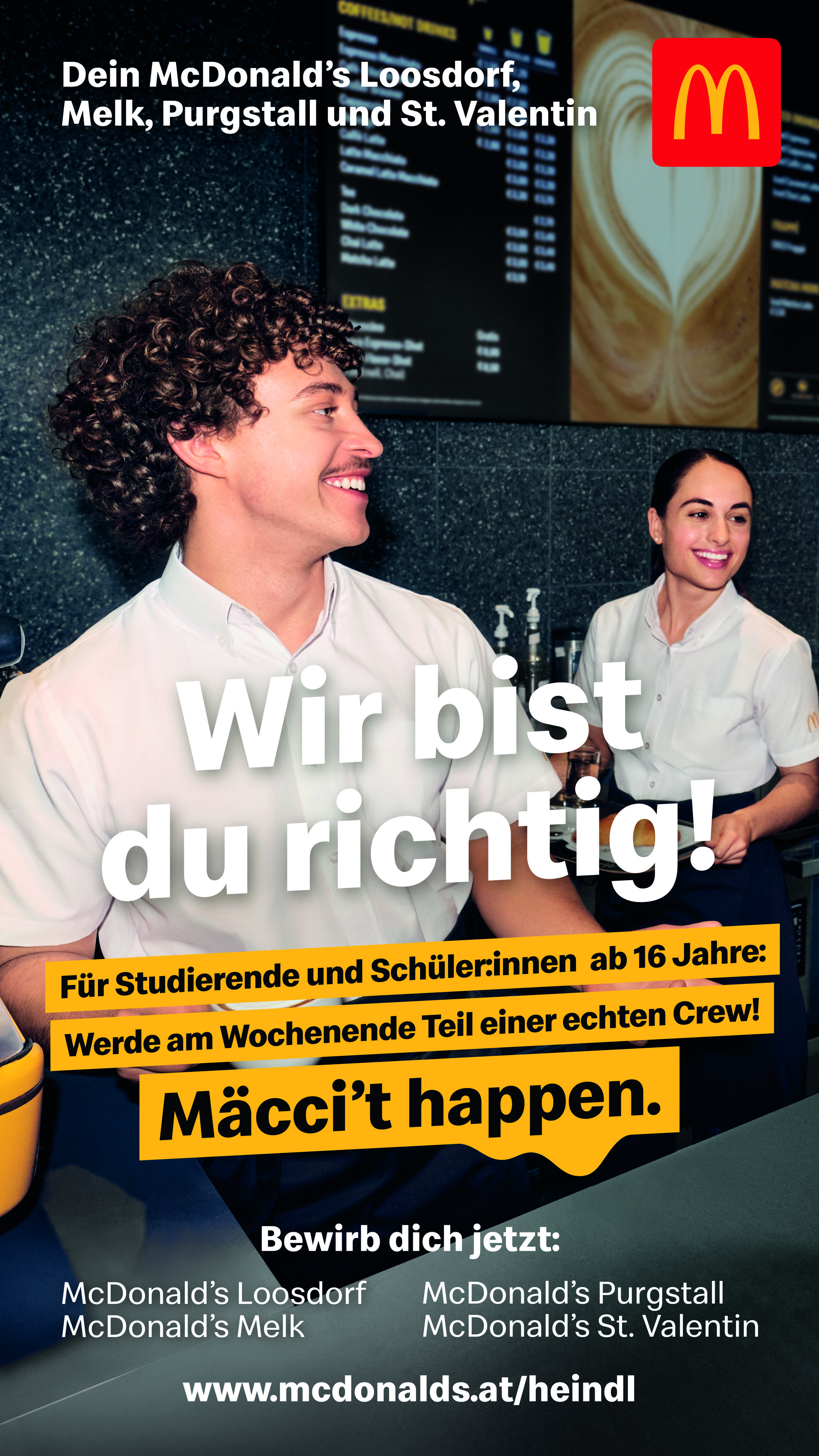 McDonald’s Werbebild: Wochenendjobs bei Team Heindl