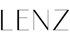 Schwarzer "LENZ" Text auf dunkelgrünem Hintergrund.
