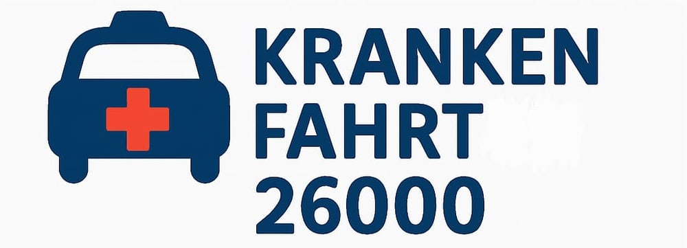 Blaues Autosymbol mit weißem Kreuz und Text „TAXI 26000 mehr als nur Taxi“.
