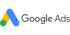 Google Ads Logo mit stilisiertem A in Blau, Gelb und Grün, daneben der Text "Google Ads".