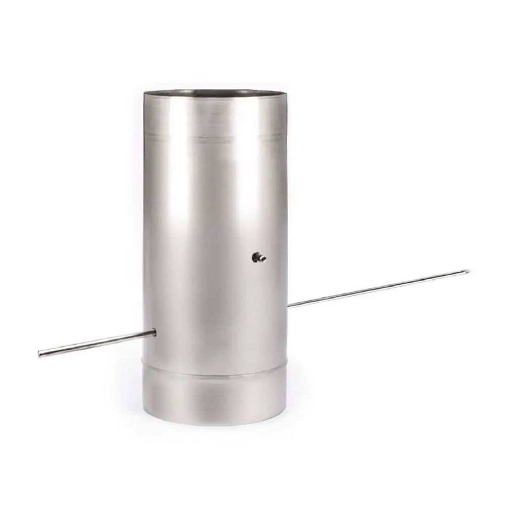 Занурювальний насос із нержавіючої сталі, чорним кабелем та блоком керування на білому фоні.