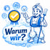 Zwei gelbe Notizzettel mit "Grundreinigung" und "Unterhaltsreinigung" und "VS" dazwischen.