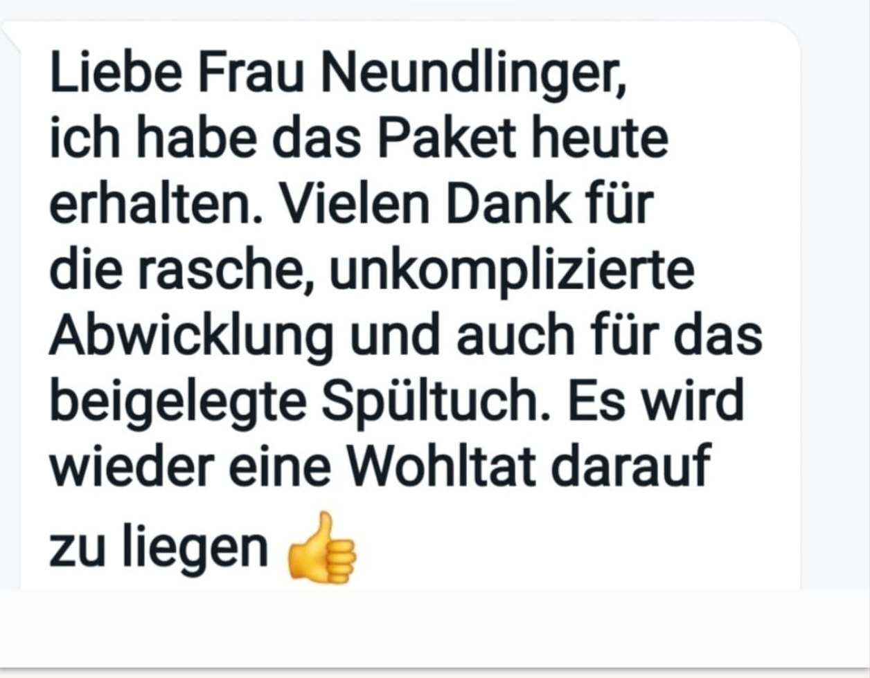 WhatsApp-Dankesnachricht einer Kundin für die rasche, unkomplizierte Abwicklung