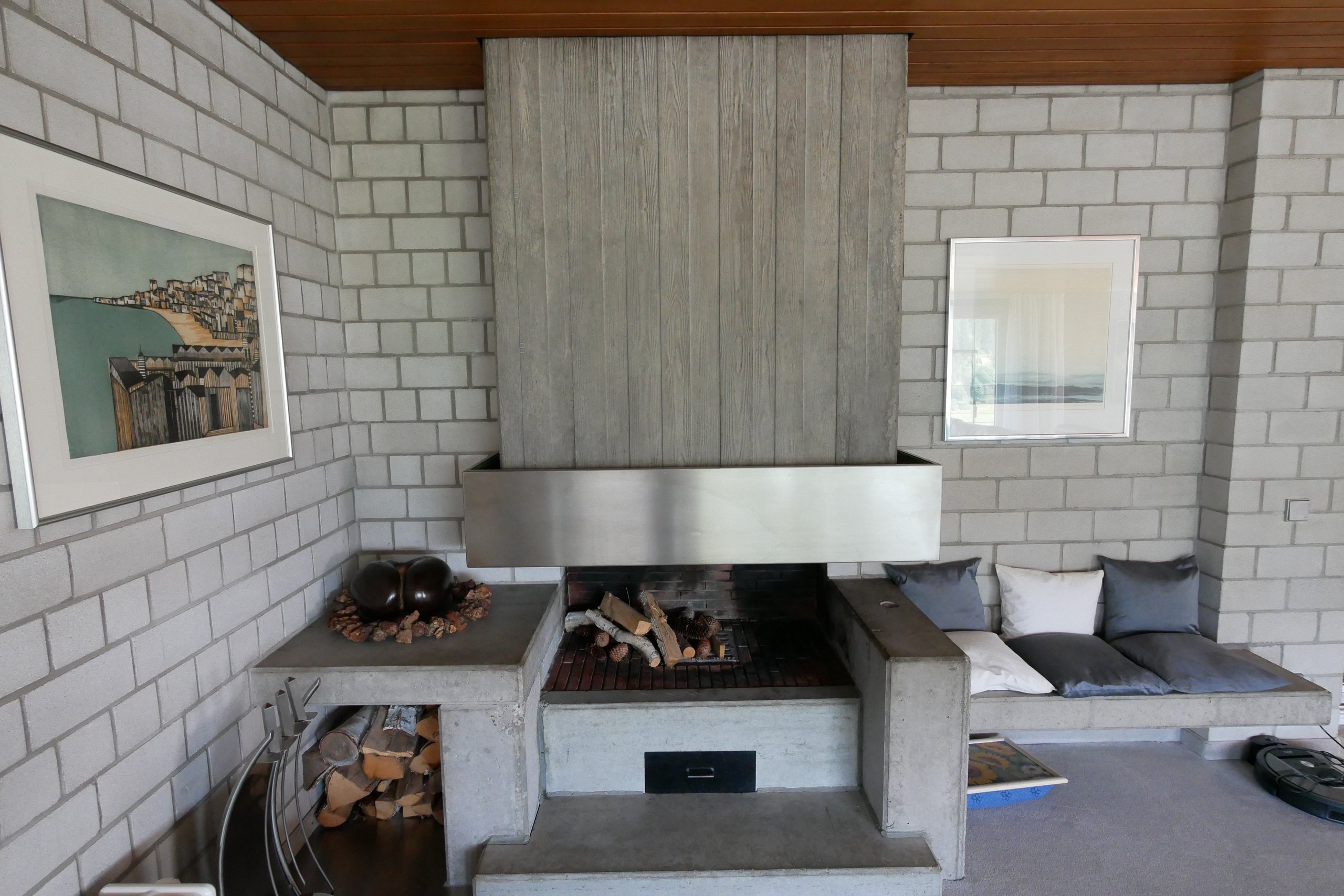 Offener Kamin im Wohnbereich