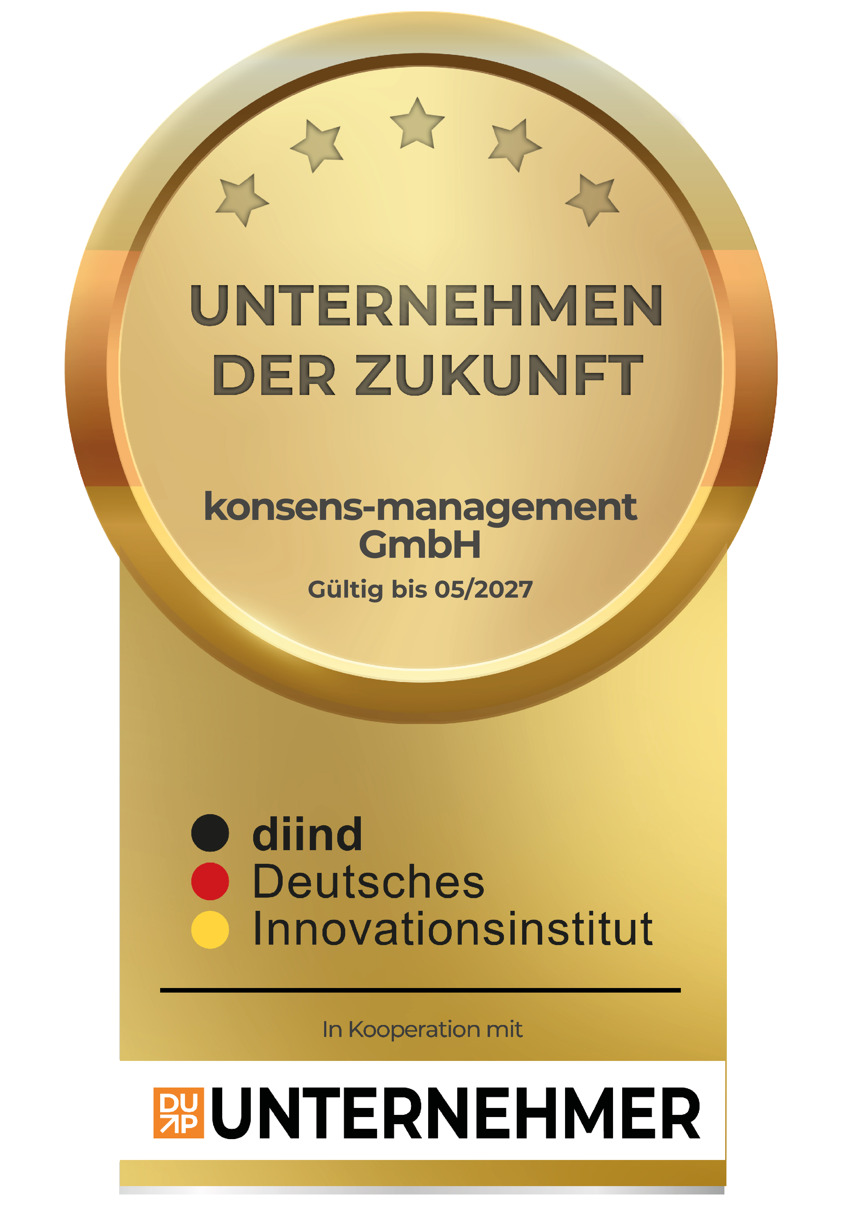 Auszeichnung: Unternehmen der Zukunft — konsens-management GmbH