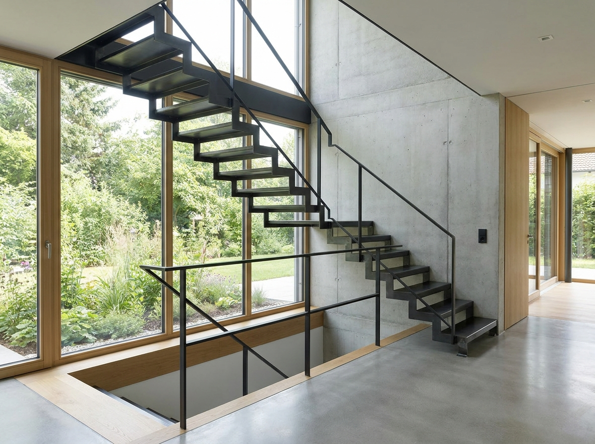 Moderne Stahltreppe