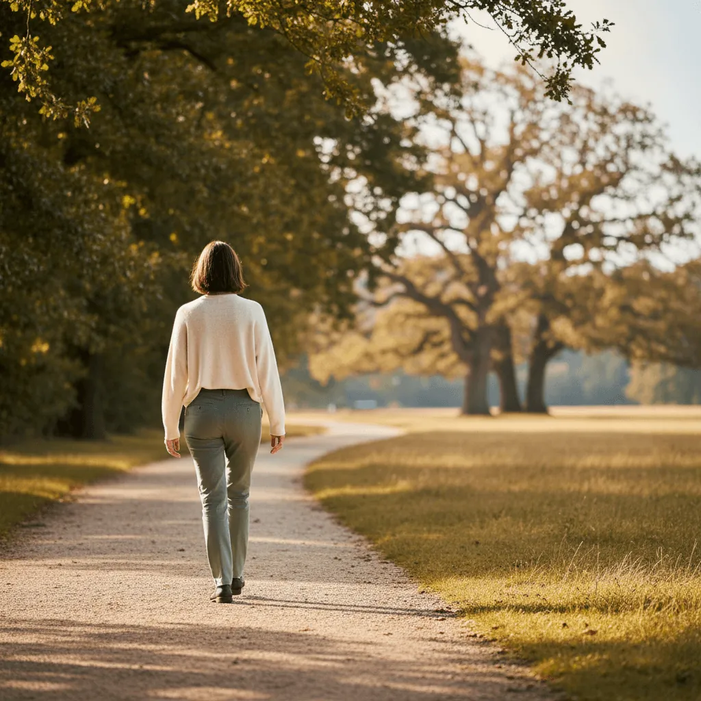 Ruhiger Weg in einem grünen Park