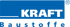 Blauer KRAFT Baustoffe-Logo mit einem registrierten Warenzeichen.