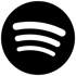 Spotify logo: three curved, parallel green lines resembling sound waves on a black circle.