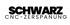 Schwarzes Logo mit dem Text „SCHWARZ“ in Großbuchstaben und darunter „CNC-ZERSPANUNG“.