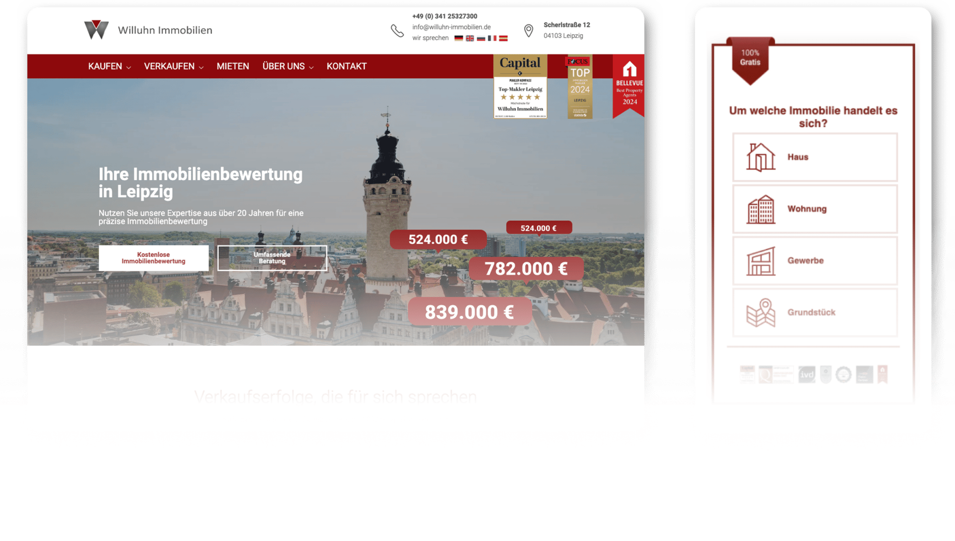 Willuhn Immobilien Website Mockup
