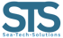 Blaues STS-Logo mit „Sea-Tech-Solutions“ darunter auf dunkelgrünem Hintergrund.
