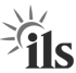 Graues ILS-Logo mit einer Sonne, die hinter dem Buchstaben "i" aufgeht.