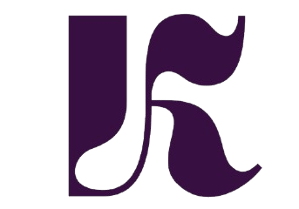 A dark purple K as logo of Khaki's website
