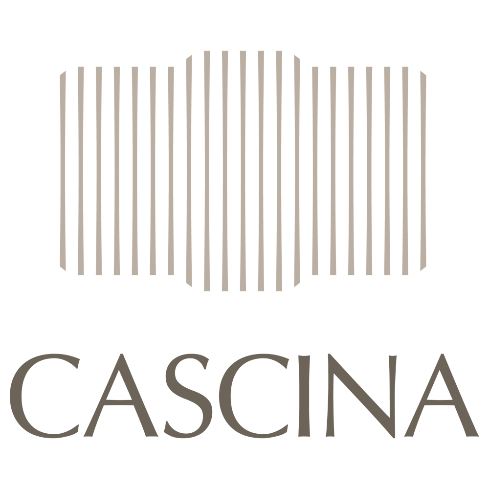 Logo des Wohnprojekts CASCINA mit stilisiertem Fassadenmotiv über dem Schriftzug CASCINA.