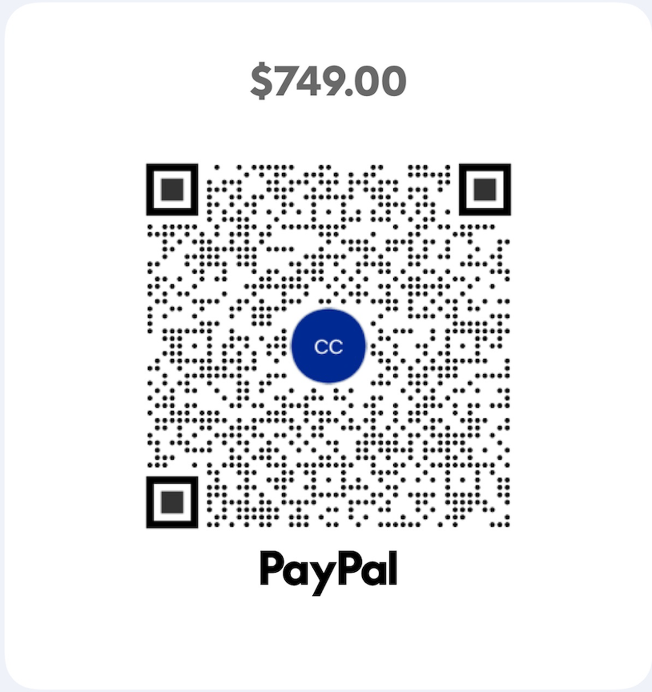 PayPal payment QR code