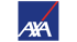 Blaues AXA Logo mit rotem Schrägstrich oben rechts.