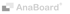 Graues Logo mit drei Rechtecken und dem Text "AnaBoard®".