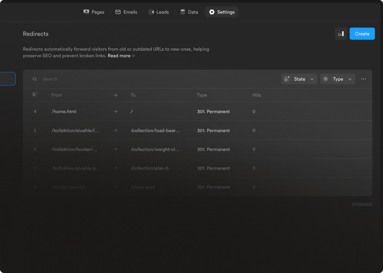 The Atelier North site settings ready for launch
