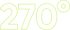 Die Zahl 270 mit Grad-Symbol in neongrüner Outline-Schrift auf schwarzem Hintergrund.