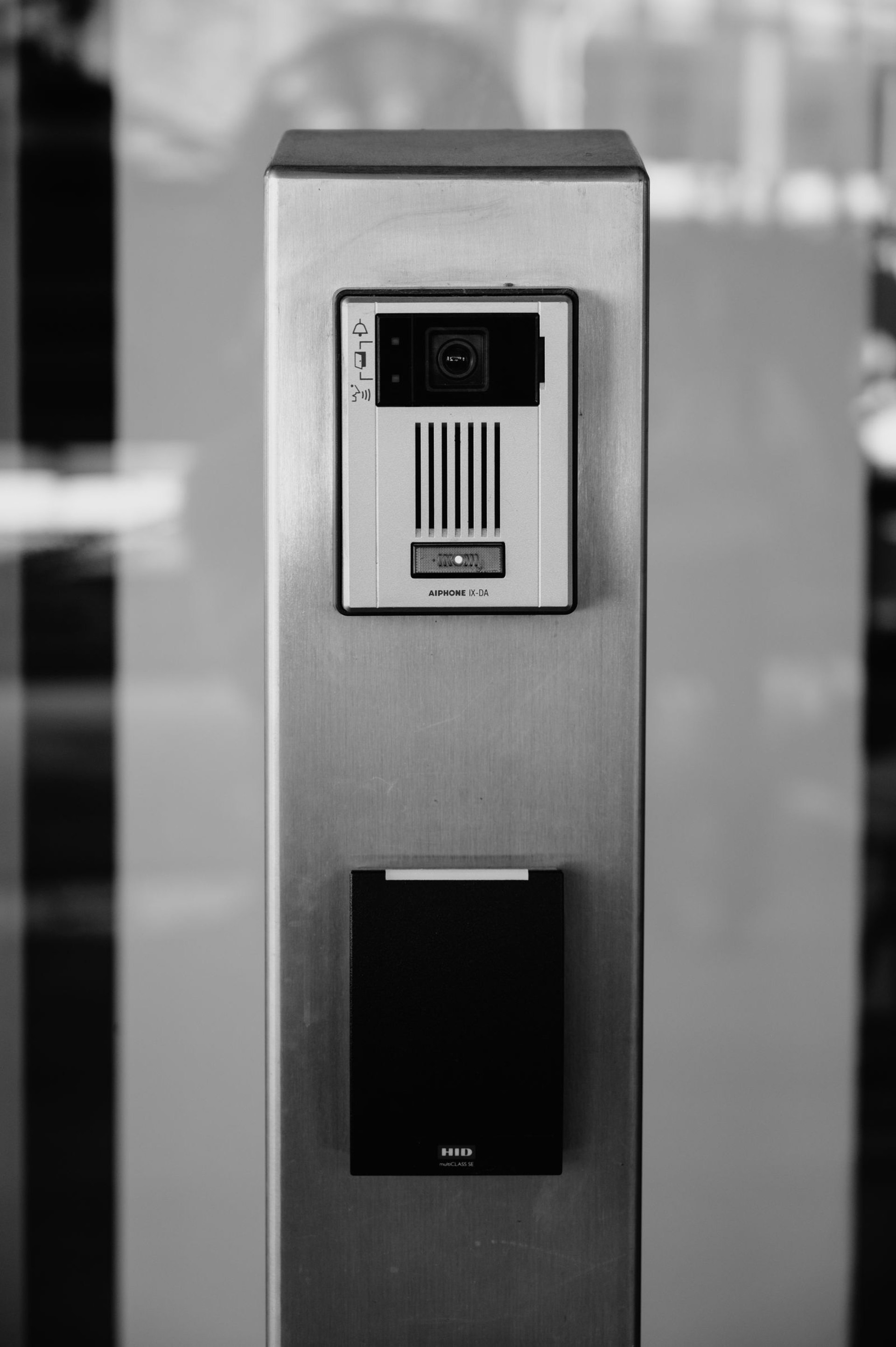 Video doorbell mounted beside a residential entry door