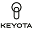 Ein schwarzes Logo mit einem stilisierten Schlüsselanhänger und dem Wort "KEYOTA" darunter.
